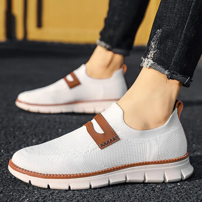 Bellkmart Slip On Mesh Breathable Sneakers - White - Bellkmart
