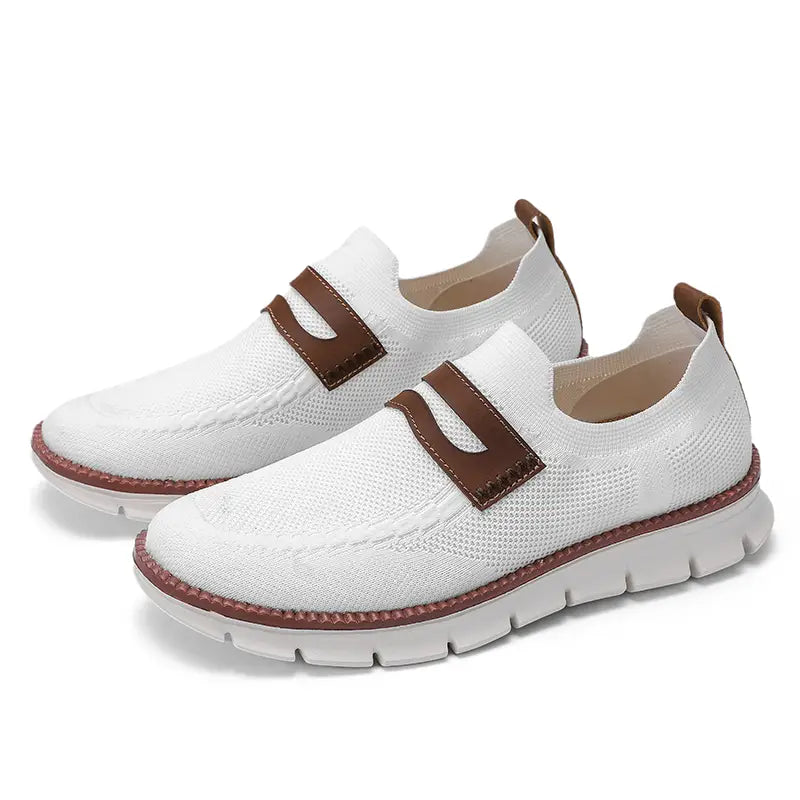 Bellkmart Slip On Mesh Breathable Sneakers - White - Bellkmart