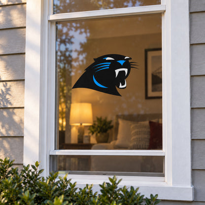 Carolina Panthers decorative sticker displayed on a home window