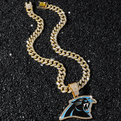 Carolina Panthers gold-tone rhinestone necklace