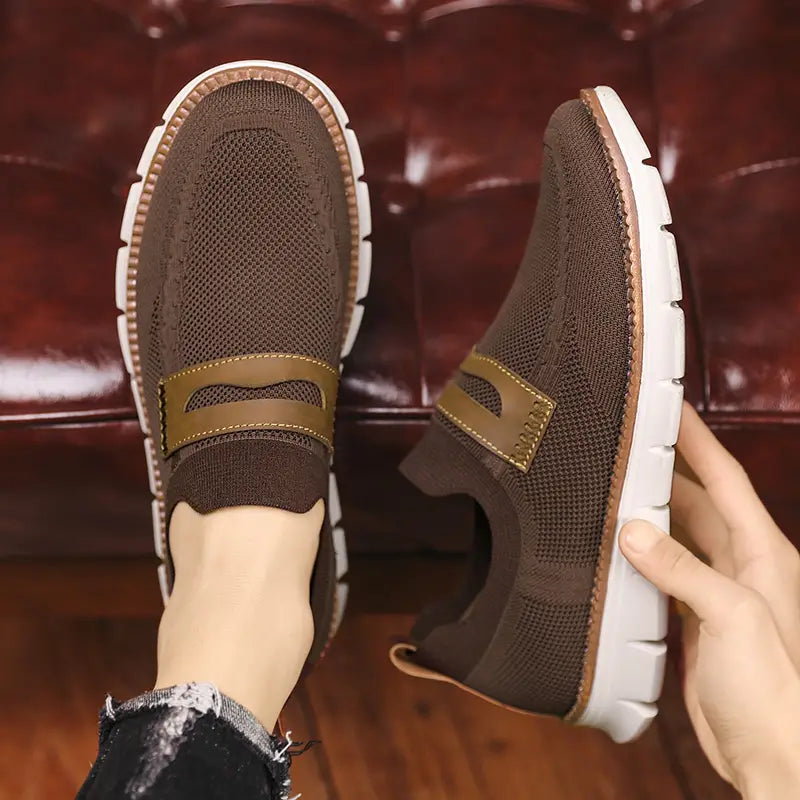 Bellkmart Slip On Mesh Breathable Sneakers - Brown - Bellkmart