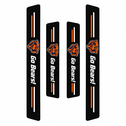Chicago Bears car door sill protector strips — four-piece product layout