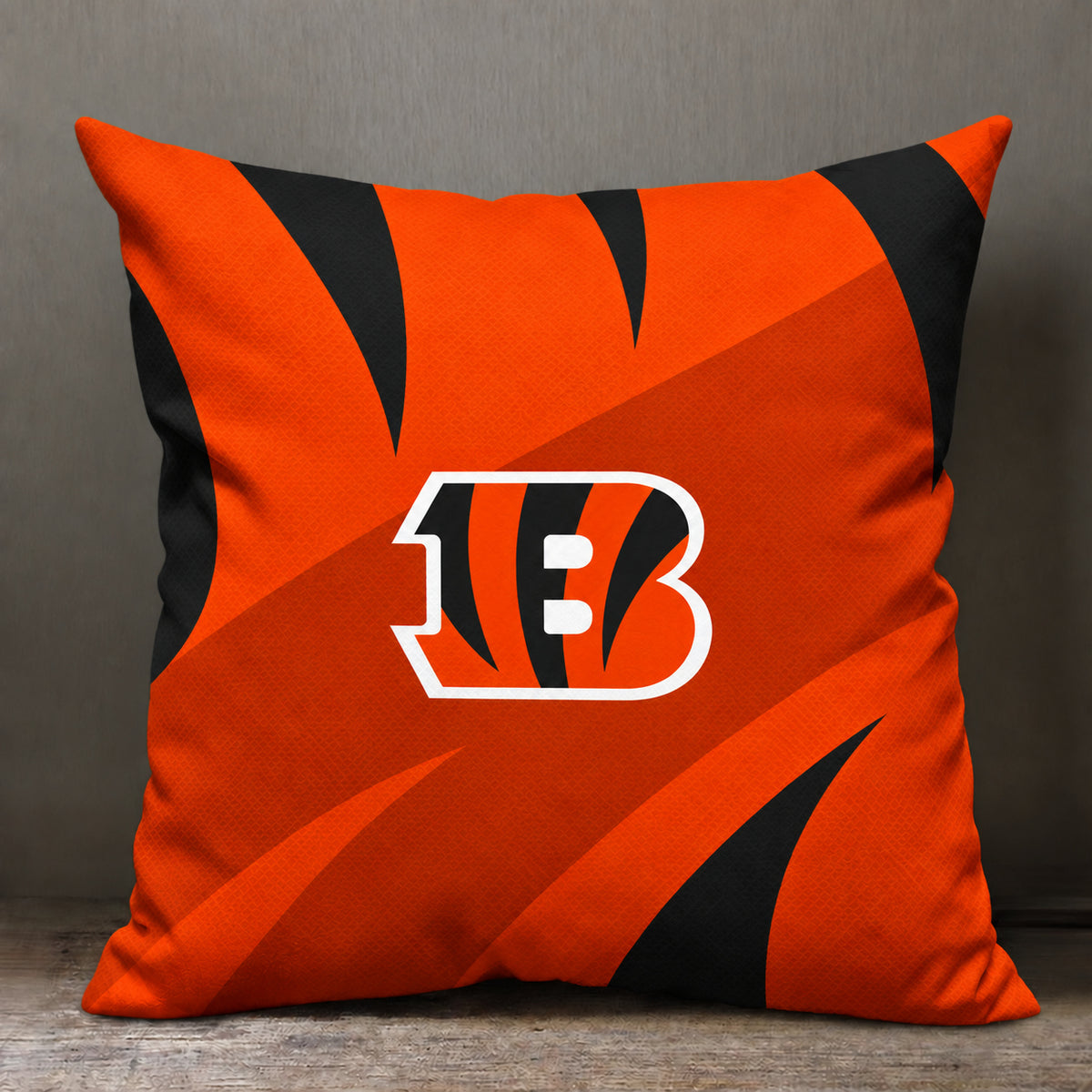 Cincinnati Bengals sofa cushion cover showing the team graphic and patterned design