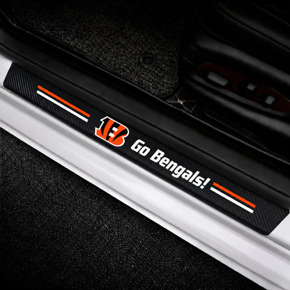 Cincinnati Bengals car door sill protector strips — vehicle installation view