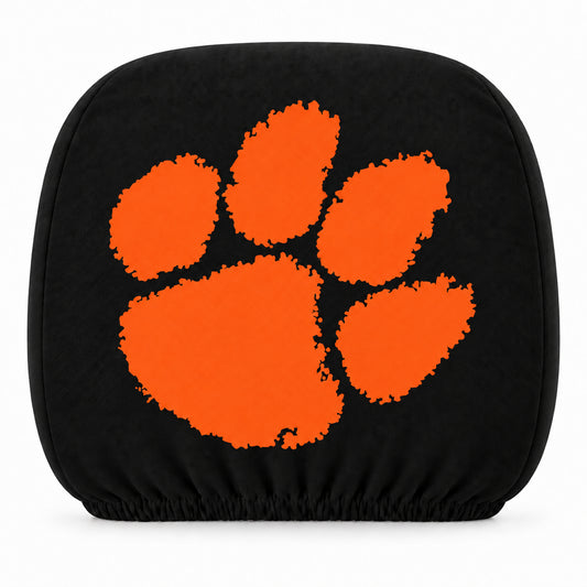 Clemson Tigers car headrest cover, Style 1 team design, white background