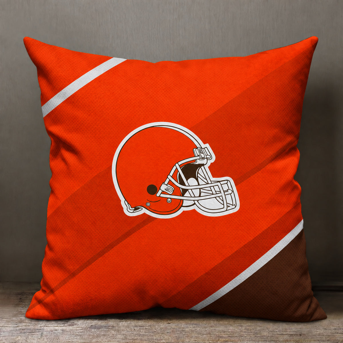 Cleveland Browns sofa cushion cover showing the team graphic and patterned design
