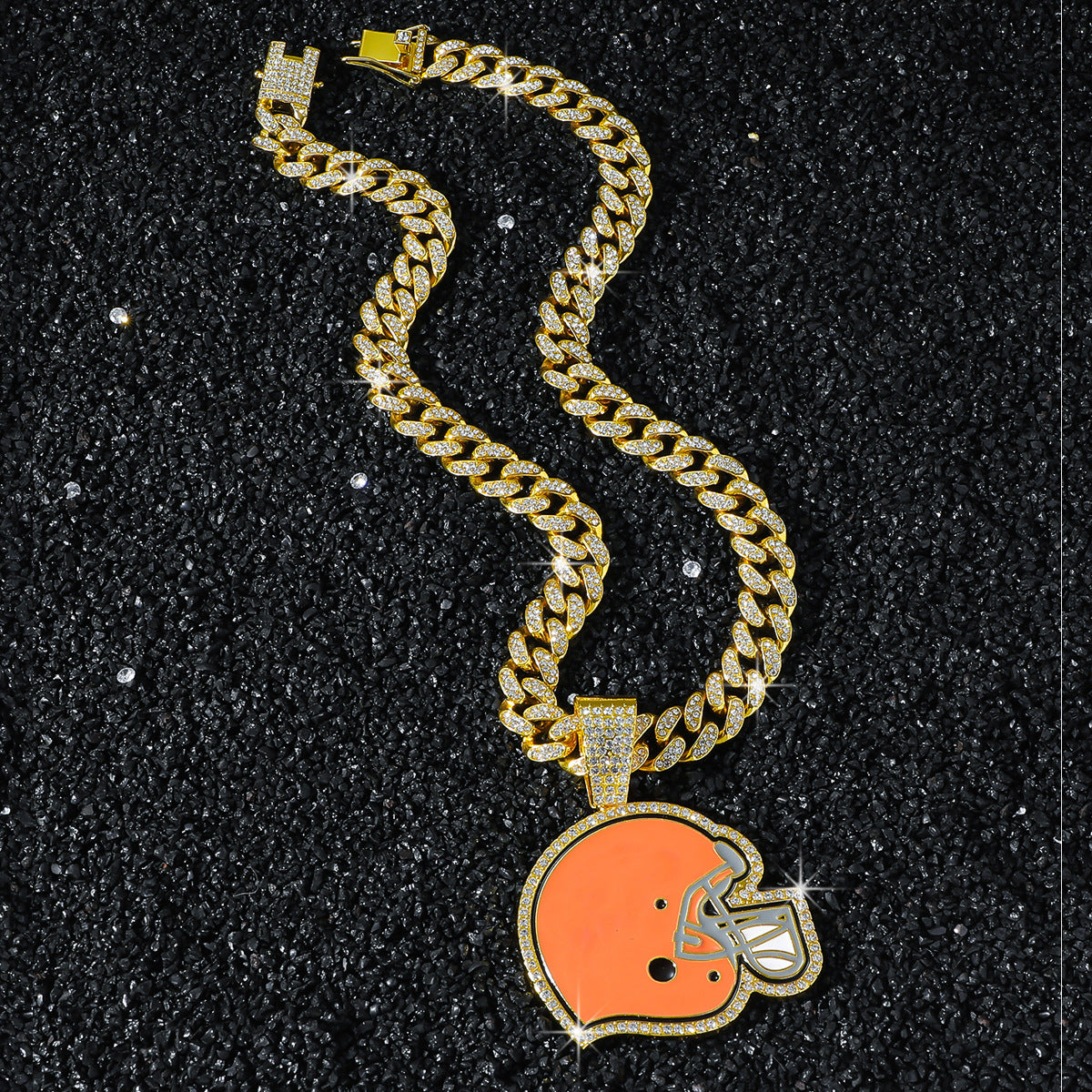 Cleveland Browns gold-tone rhinestone necklace
