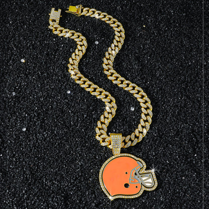 Cleveland Browns gold-tone rhinestone necklace
