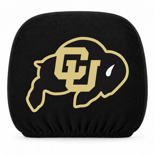 Colorado Buffaloes car headrest cover, Style 1 team design, white background