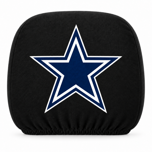 Dallas Cowboys car headrest cover, Style 1 logo design, white background