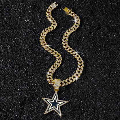 Dallas Cowboys gold-tone rhinestone necklace