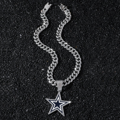 Dallas Cowboys silver-tone rhinestone necklace