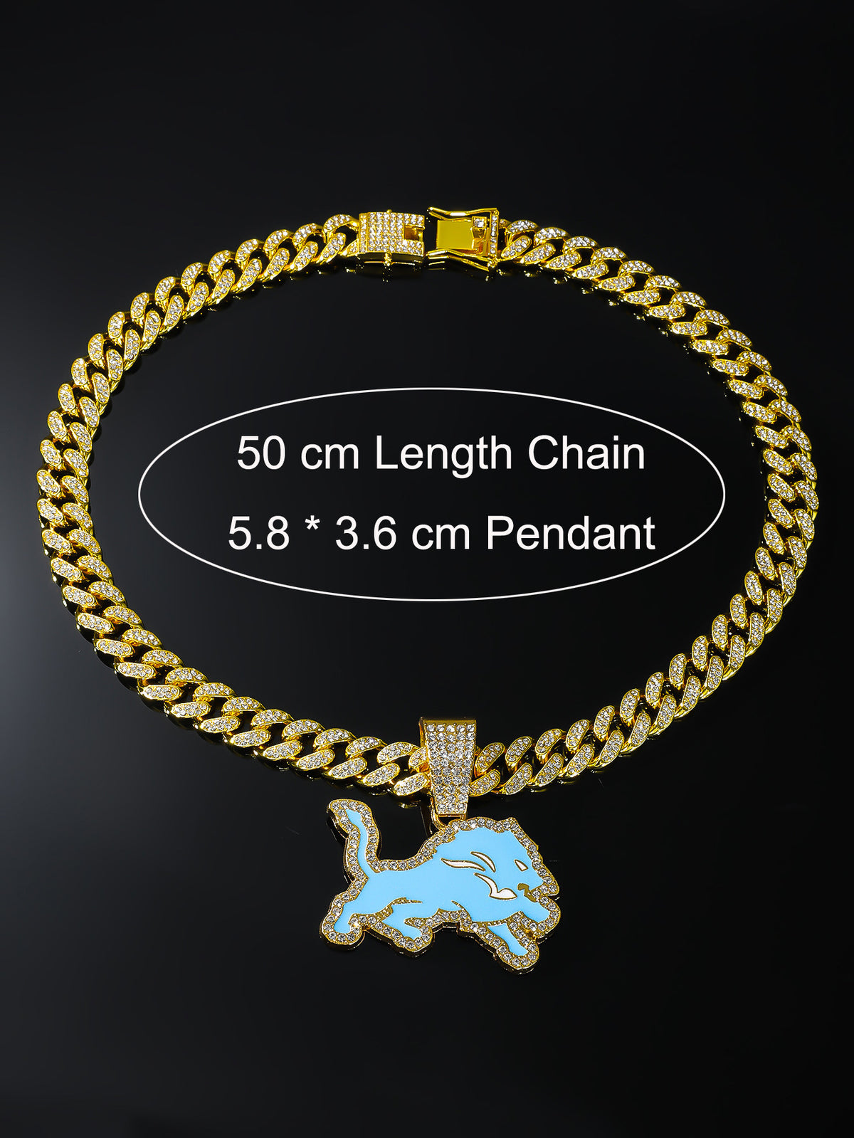 Detroit Lions necklace size guide