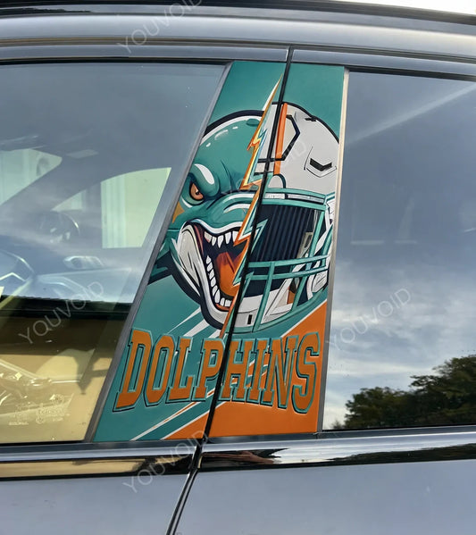 Miami Dolphins Car Pillar Wrap - Universal Fit Style 2