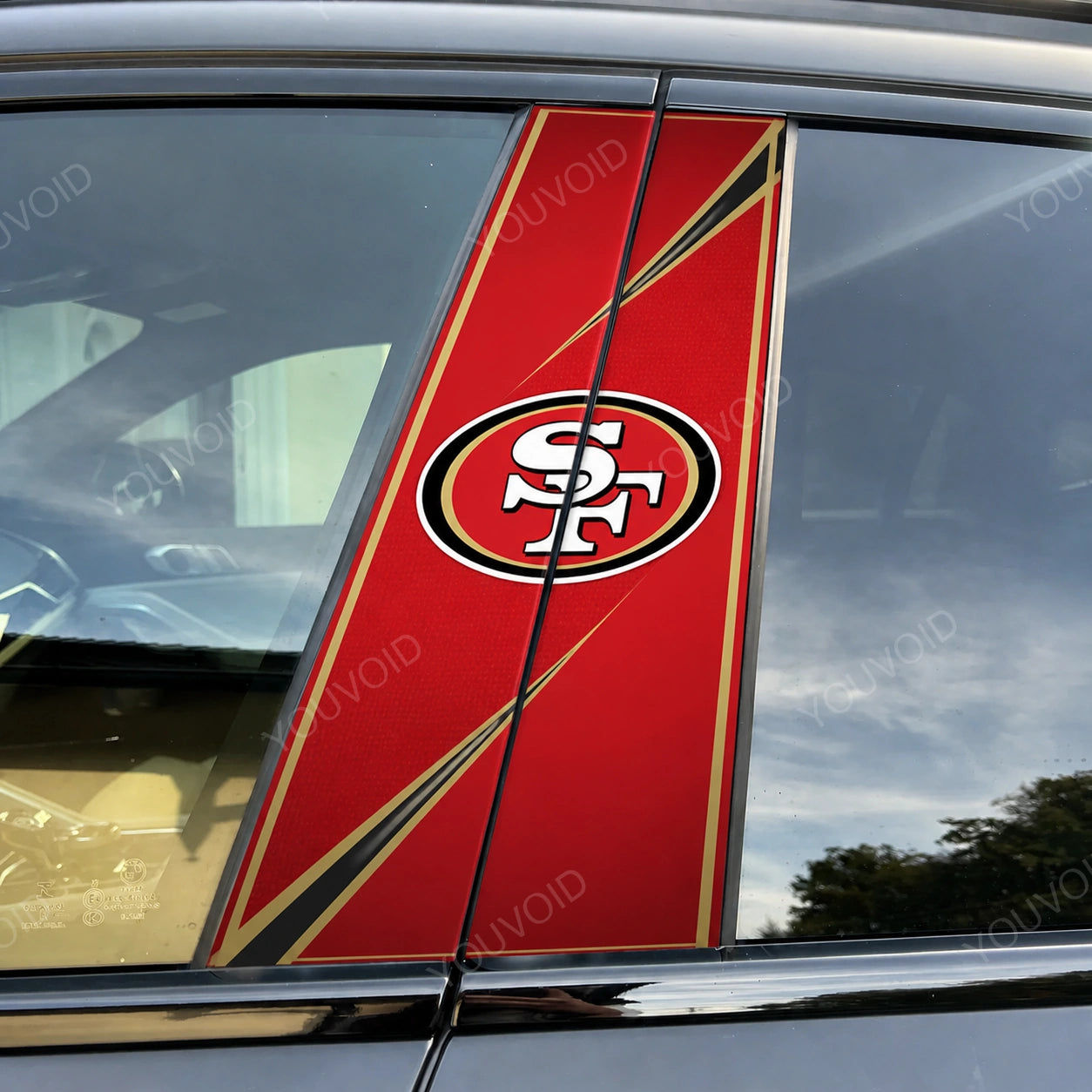 San Francisco 49ers Car Pillar Wrap - Premium Vinyl B-Pillar Decal, Universal Fit