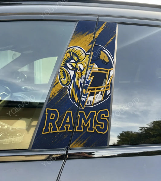 Los Angeles Rams Car Pillar Wrap - Universal Fit Style 2