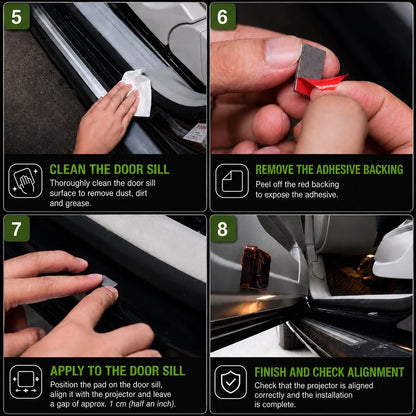 Football car door projector light installation step 2