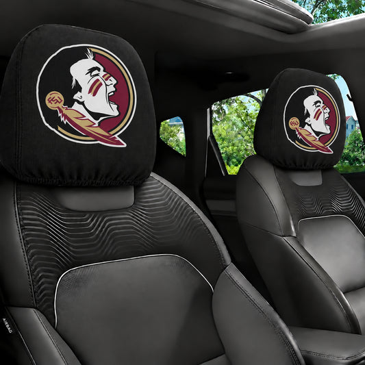 Florida State Seminoles car headrest cover, Style 1 team design, installed in car
