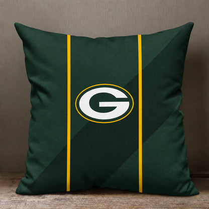 Green Bay Packers sofa cushion cover showing the team graphic and patterned design