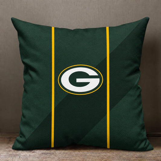 Green Bay Packers sofa cushion cover showing the team graphic and patterned design