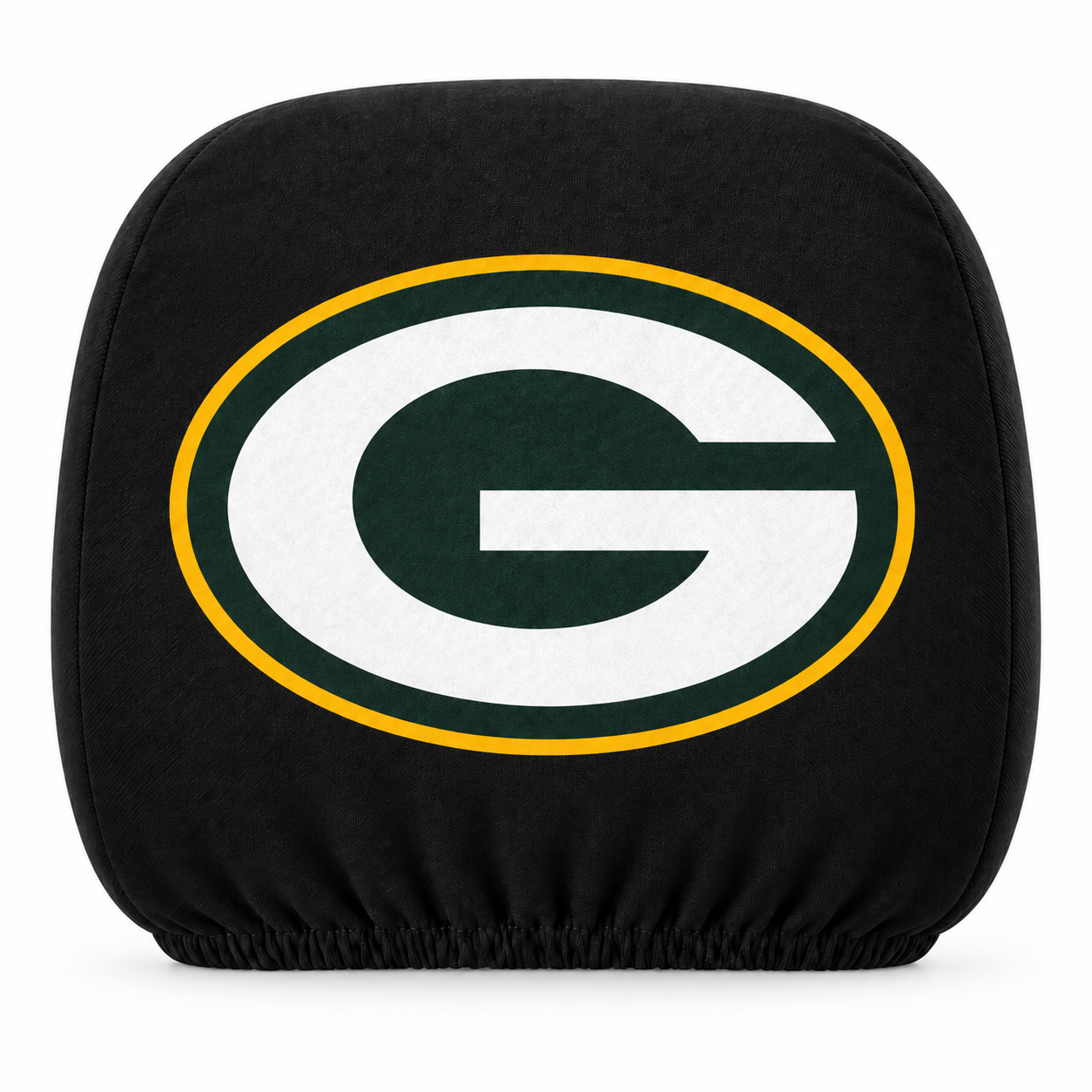Green Bay Packers car headrest cover, Style 1 logo design, white background