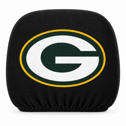 Green Bay Packers car headrest cover, Style 1 logo design, white background