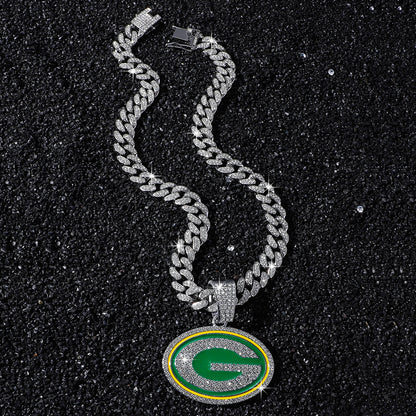 Green Bay Packers silver-tone rhinestone necklace