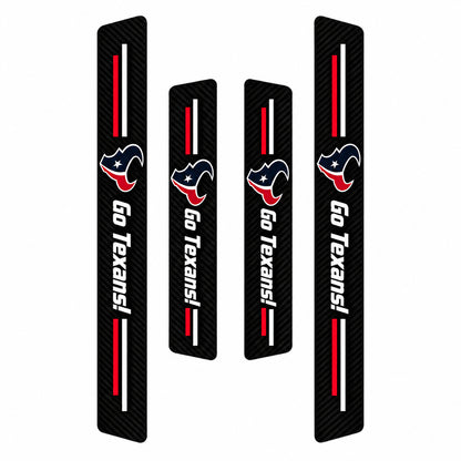 Houston Texans car door sill protector strips — four-piece product layout