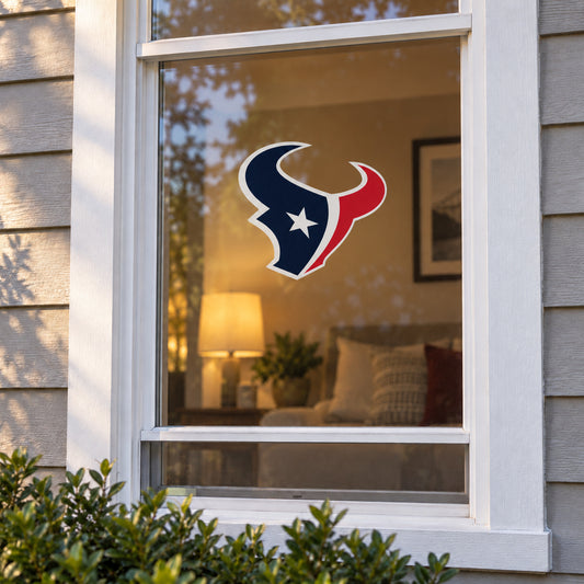 Houston Texans decorative sticker displayed on a home window