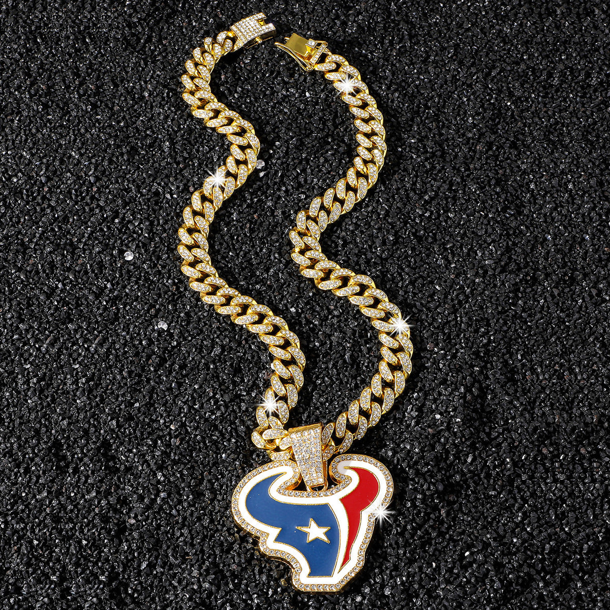 Houston Texans gold-tone rhinestone necklace