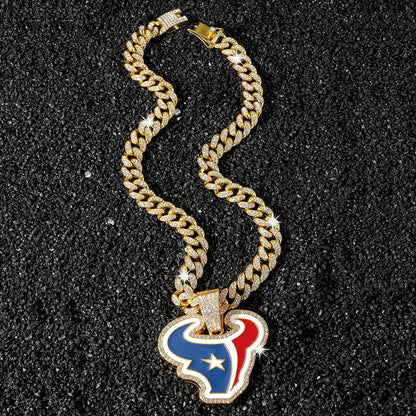 Houston Texans gold-tone rhinestone necklace