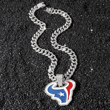 Houston Texans silver-tone rhinestone necklace