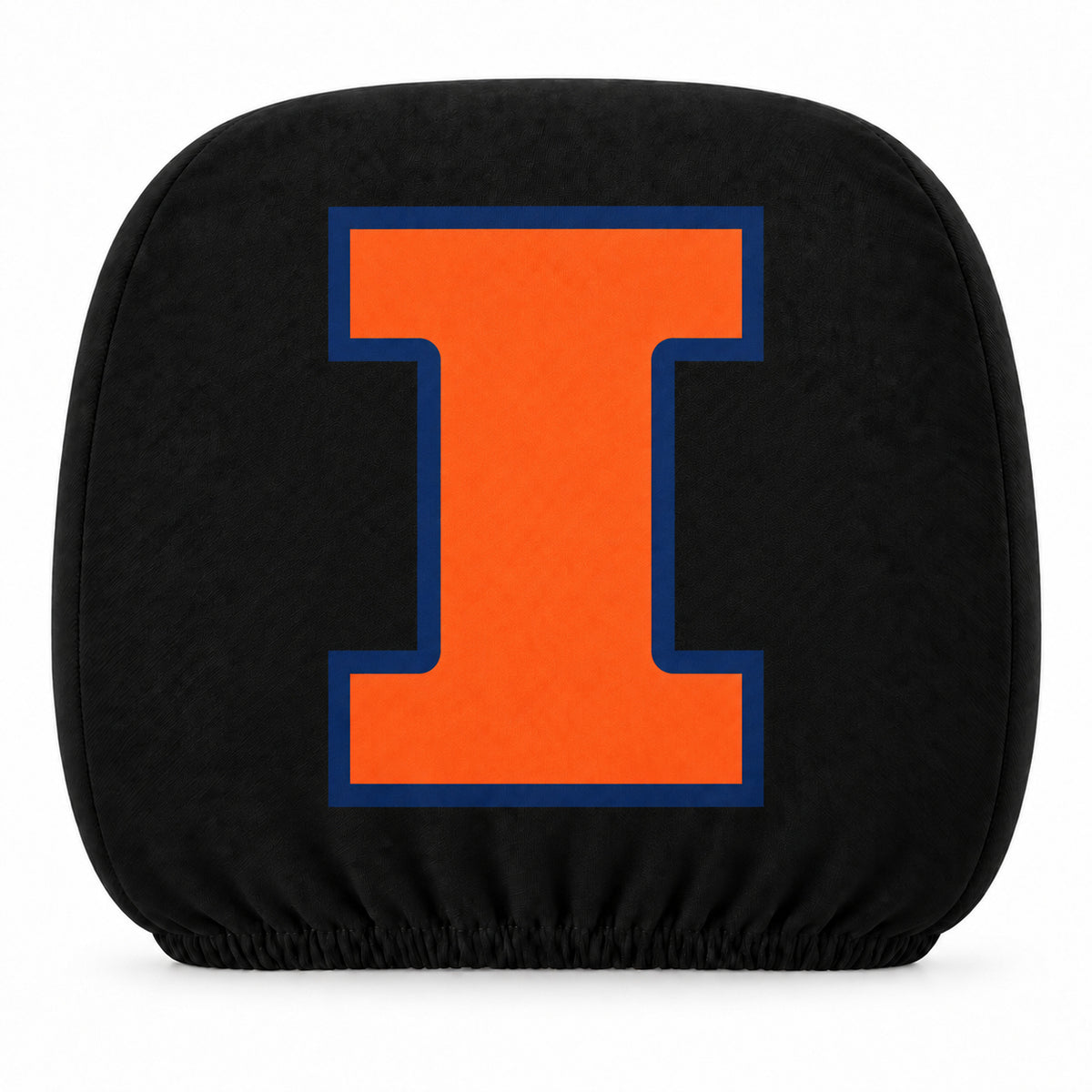 Illinois Fighting Illini car headrest cover, Style 1 team design, white background