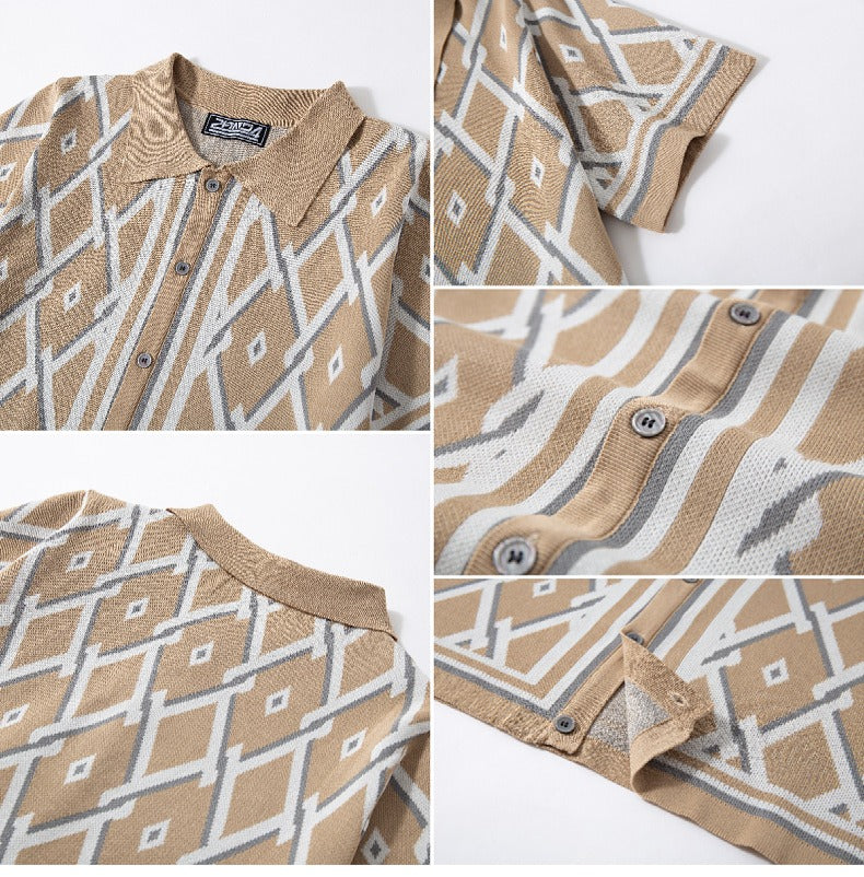 Luxe Jacquard Polo Tee