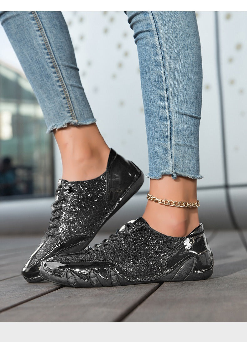 Women Sequined Casual Slip On Sneakers - Bellkmart