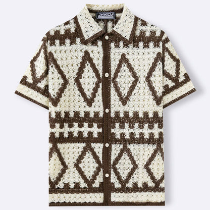 Mocha Crochet Shirt