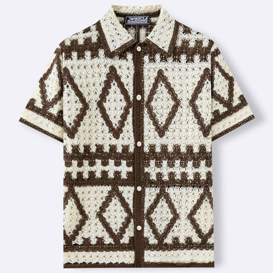 Mocha Crochet Shirt