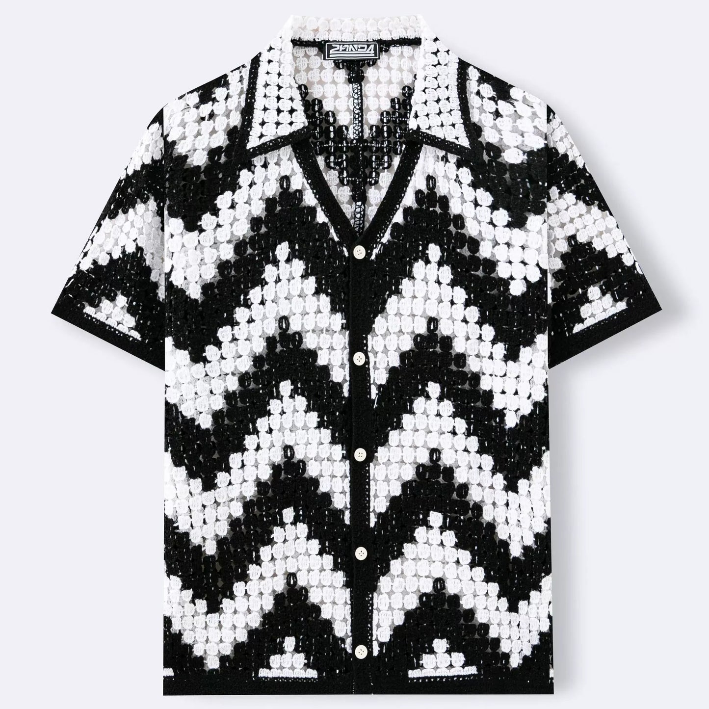 Black Wave Knit Shirt