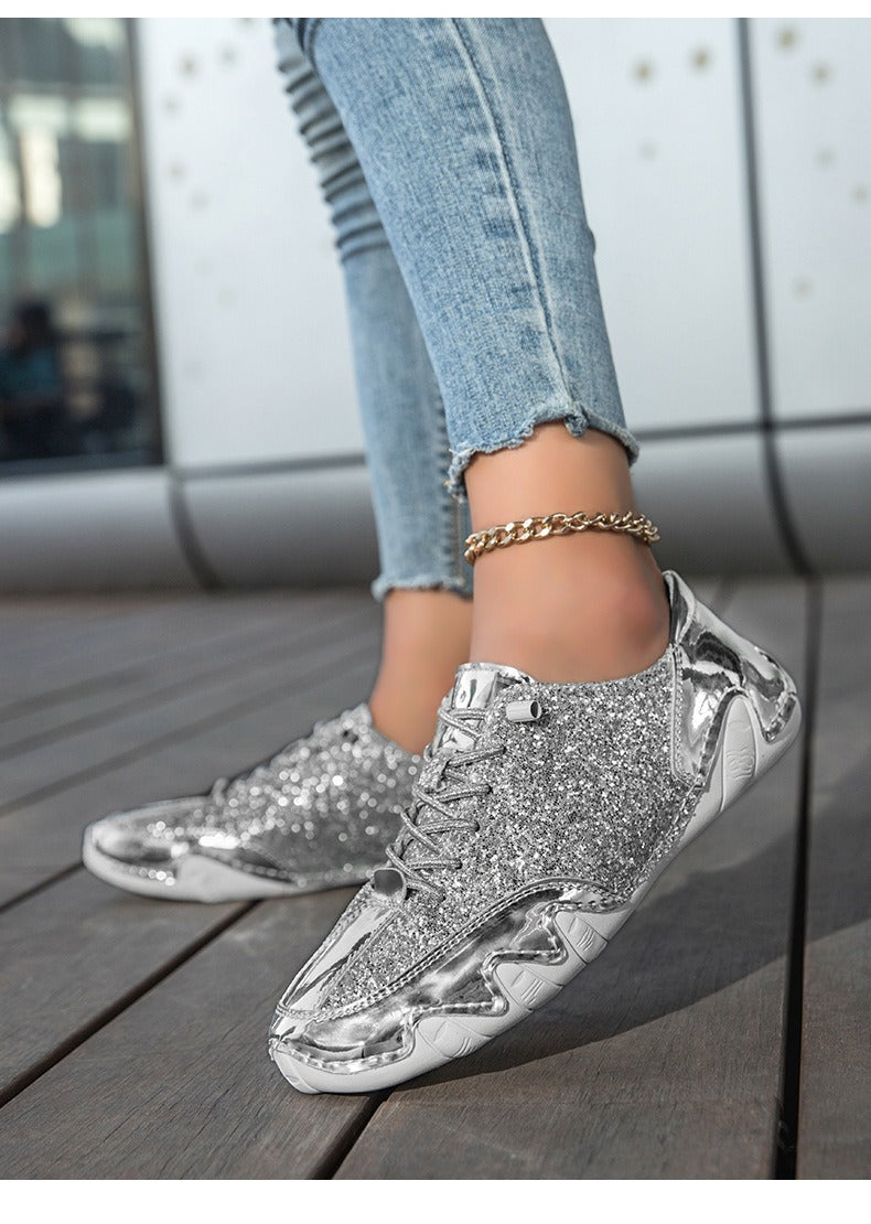 Women Sequined Casual Slip On Sneakers - Bellkmart