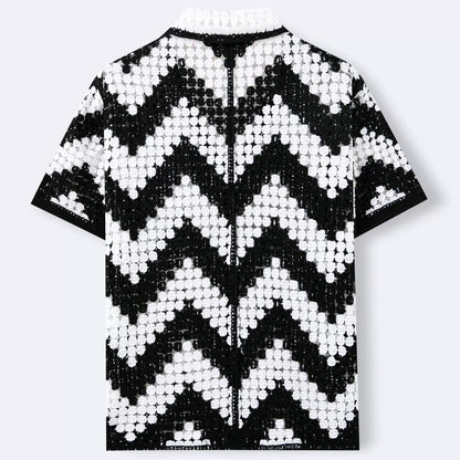 Black Wave Knit Shirt