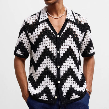Black Wave Knit Shirt