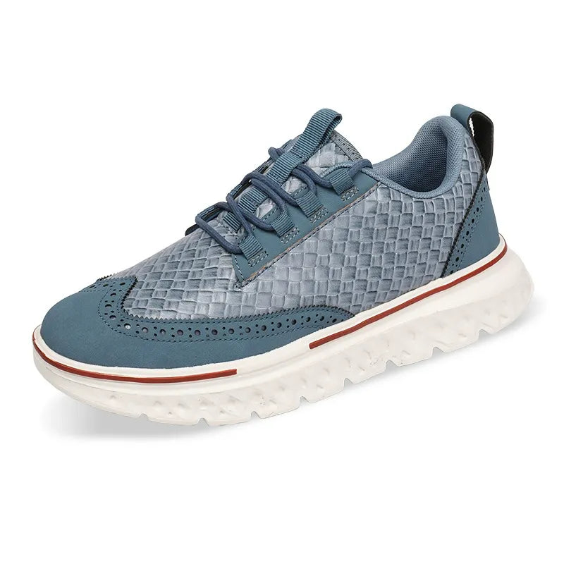 Men's woven lightweight brogue sneakers - Bellkmart