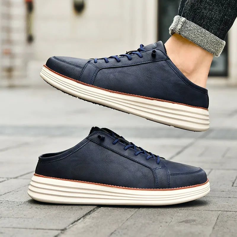 Men's fleece-lined outdoor slip-on shoes