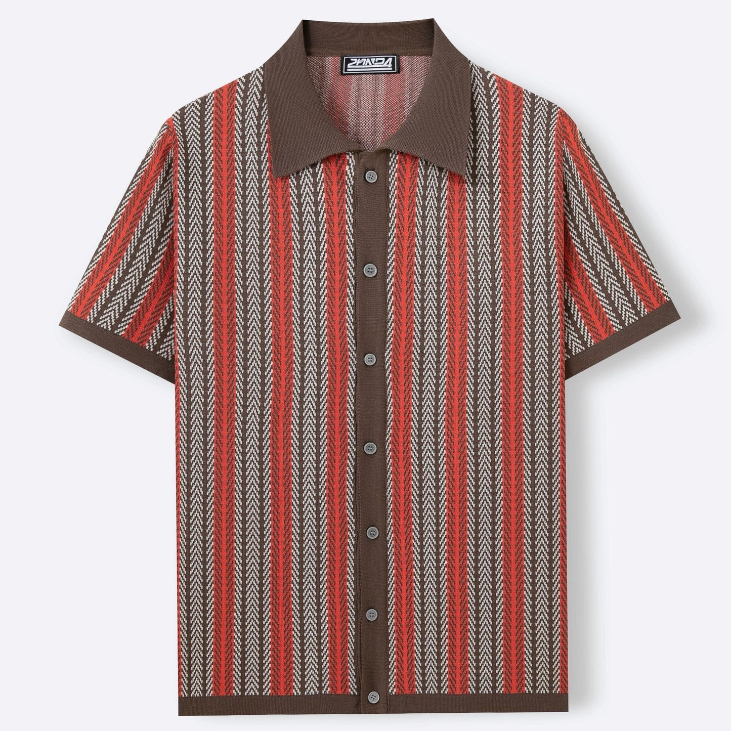 Classic Stripe Knit Polo Tee