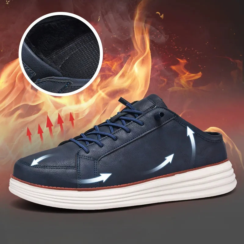 Men's fleece-lined outdoor slip-on shoes
