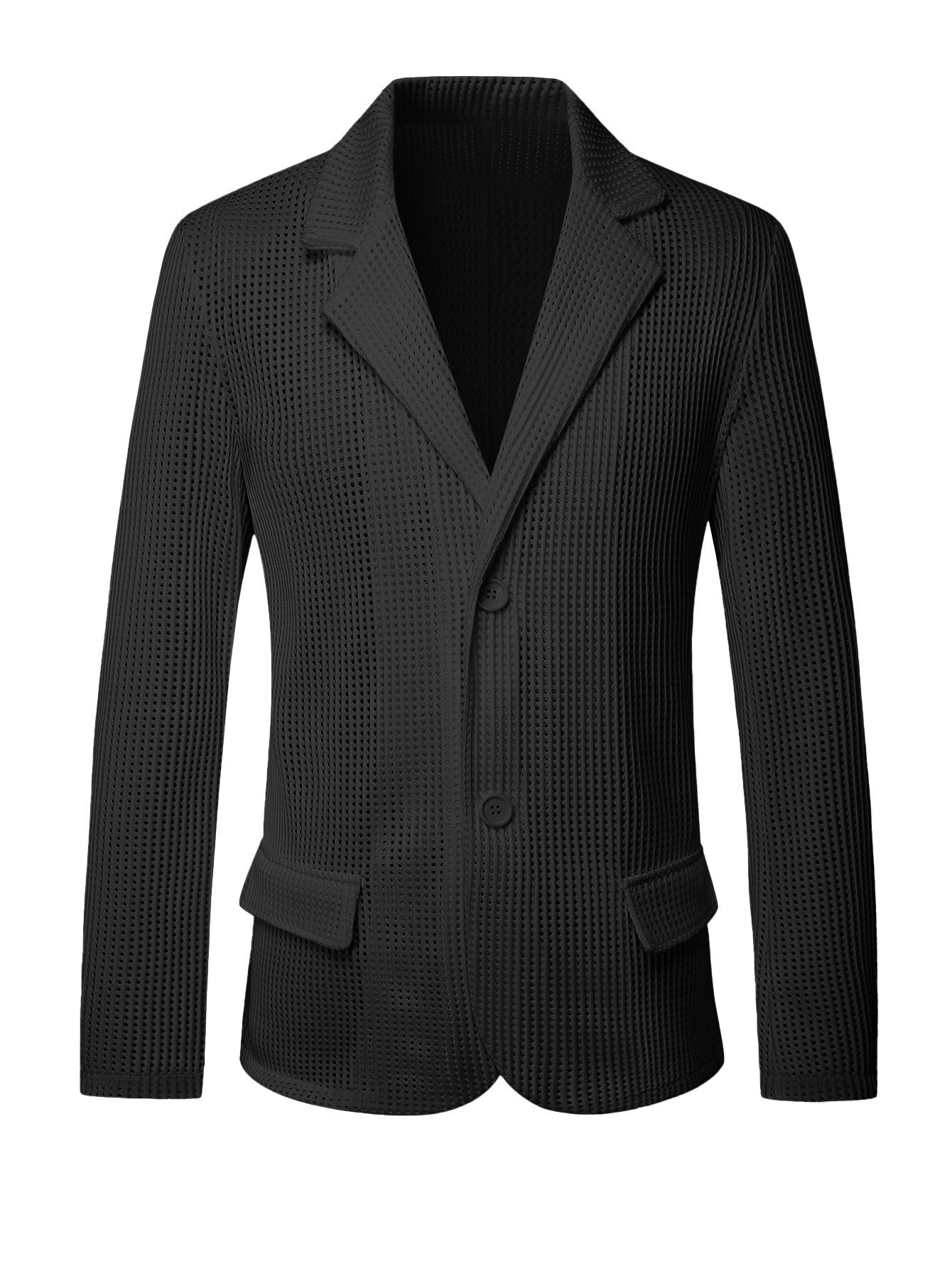 Men's Hollow Mesh Casual Blazer Lightweight Open Weave Suit Jacket - Bellkmart