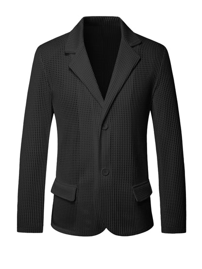 Men's Hollow Mesh Casual Blazer Lightweight Open Weave Suit Jacket - Bellkmart