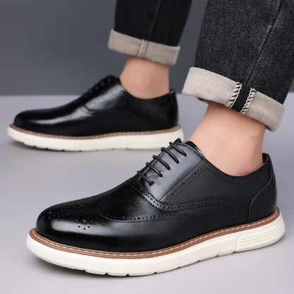 Oxford Leather Comfy Business Orthopedic Shoes - Bellkmart