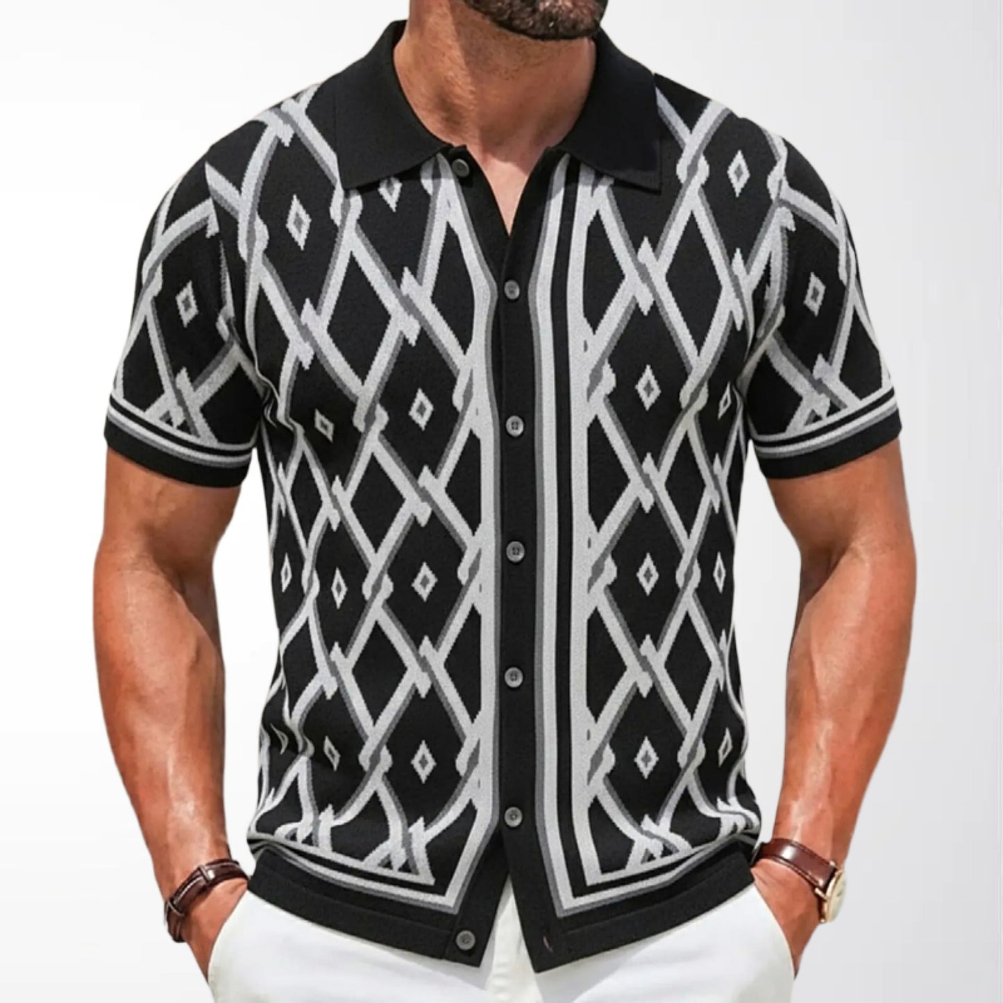 Luxe Jacquard Polo Tee