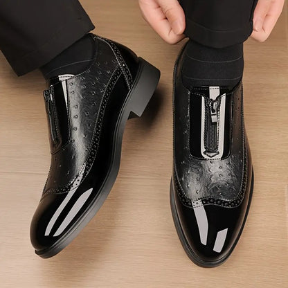 Men's Fashionable Gradient Loafers with Zipper Closure - Bellkmart